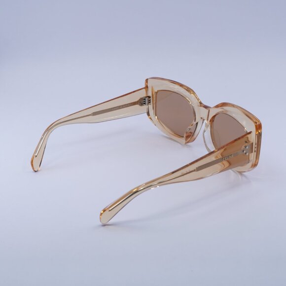 🕶️ New Celine CL40277F 42J Sunglasses - Transparent Orange Frame, Brown Lenses - Picture 8 of 10